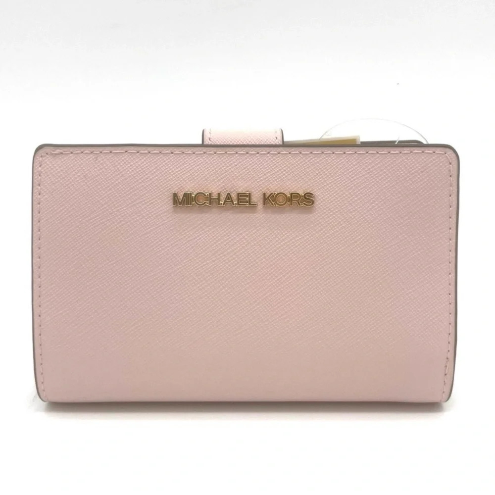 Michael Kors Medium Bifold Zip Chain Wallet Powder Blush (NWT)